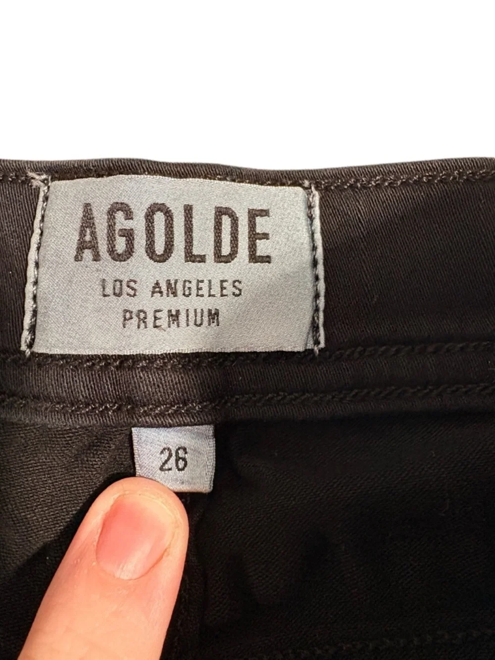 AGOLDE Roxanne High Rise Coated Skinny Jeans Black Leatherette 26 - Picture 2 of 7